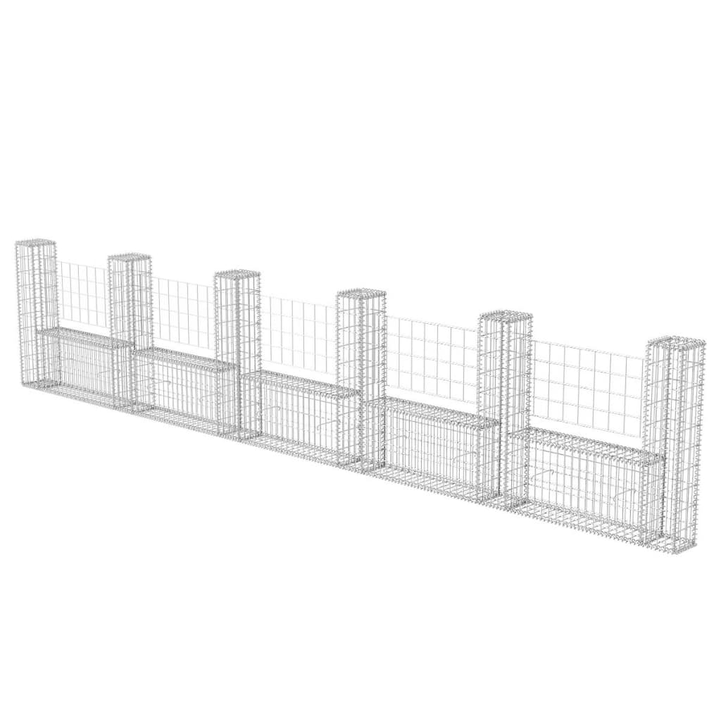Vidaxl Gabion koszyk U w kształcie litery U 570x20x100 cm stal