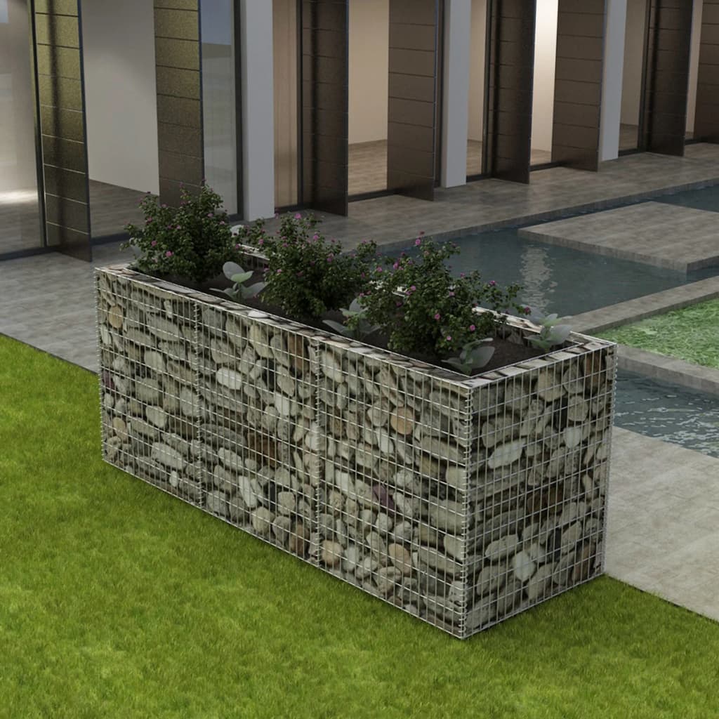 Vidaxl Gabion Planning Box podwyższony 270x90x100 cm stal