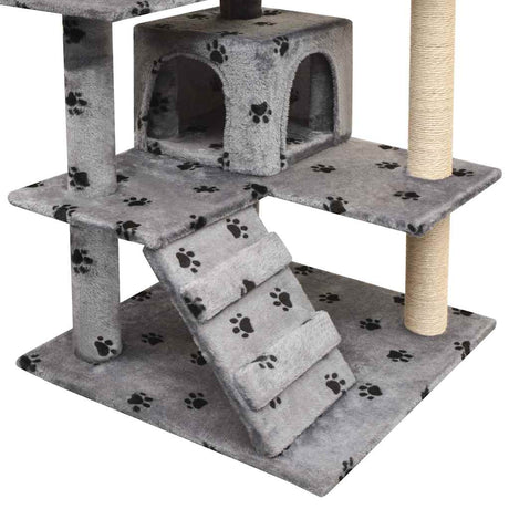 Vidaxl Cat Scrating Post z Sisal Scrating słupki 125 cm puprints szary