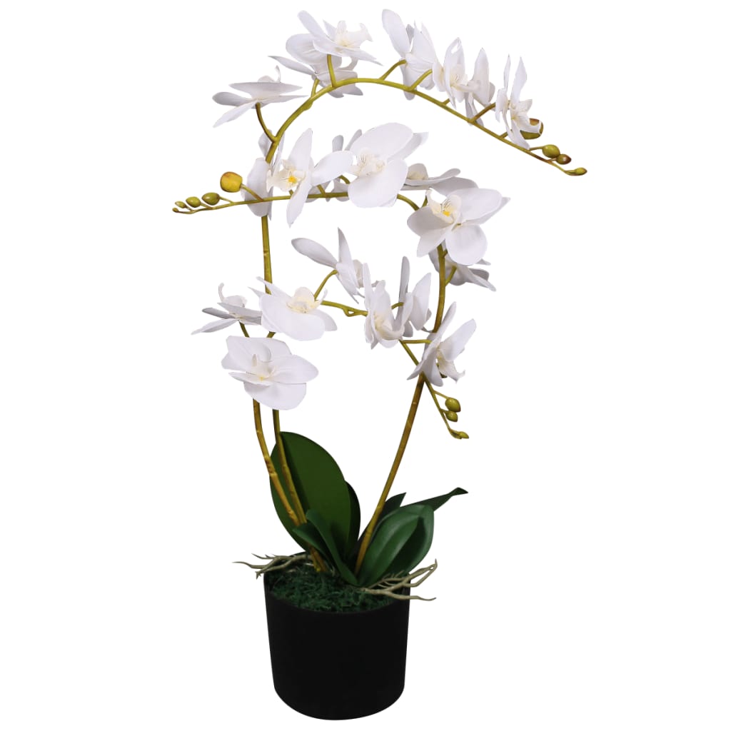 Vidaxl sztuczny orchidea roślin z garnkiem 65 cm biały