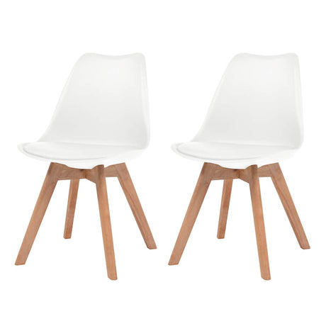 Vidaxl eetkamerstoelen 2 st kunststof wit