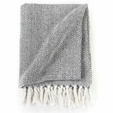 Vidaxl Plaid Herringbone 160x210 cm bawełniany granatowy niebieski