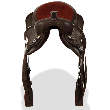 Vidaxl Western Saddle, Bridle and Bright Blast 12 prawdziwy skórzany brąz
