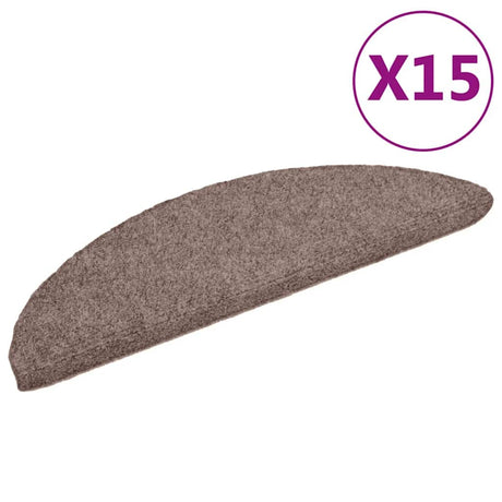 VidaXL maty schodowe samoprzylepne 15 sztuk 56x17x3 cm jasnobrązowe półokrągłe