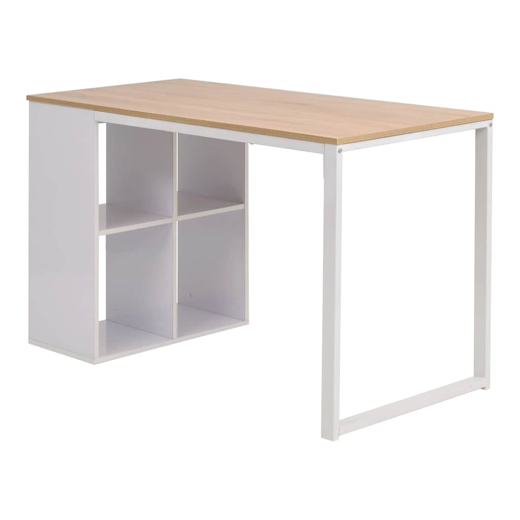Vidaxl schrijftafel 120x60x75 cm eikenkleur en wit