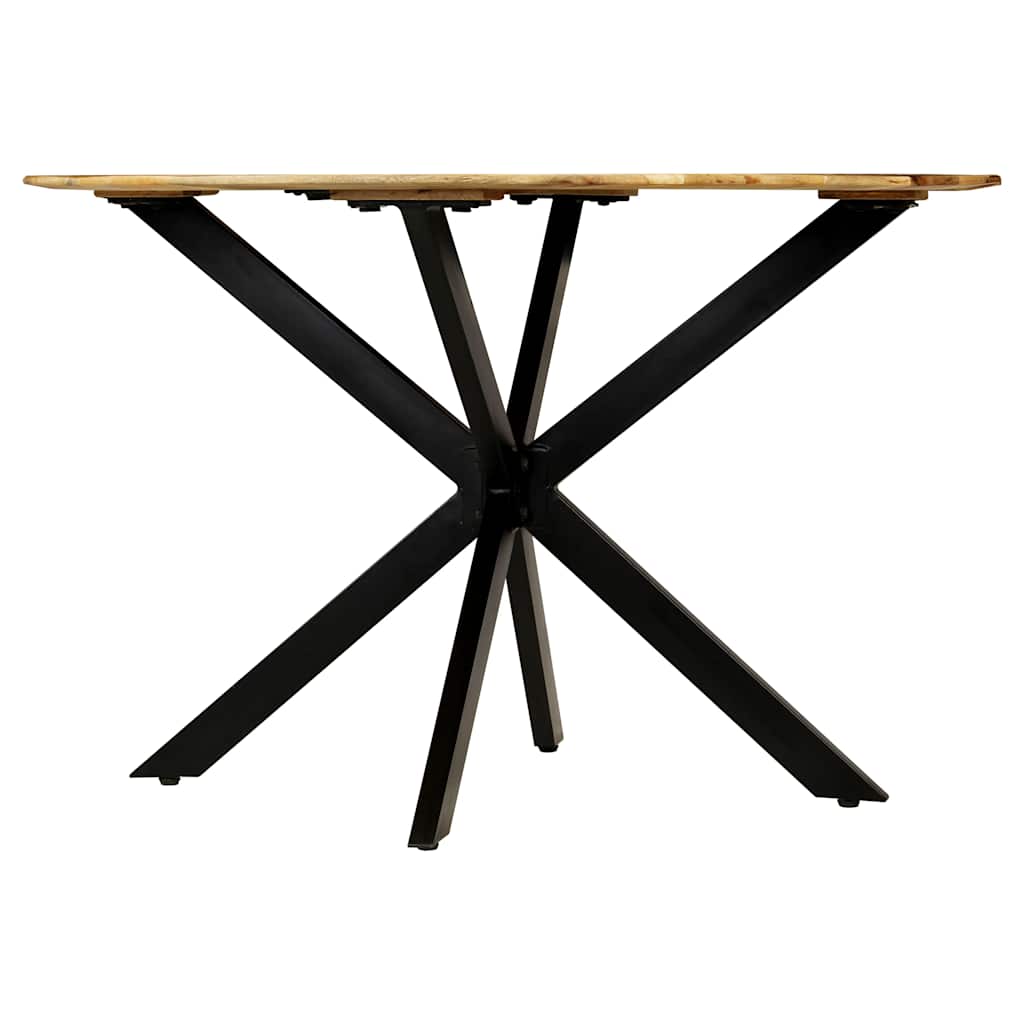 Vidaxl eettafel 120x77 cm massief ruw mangohout en staal