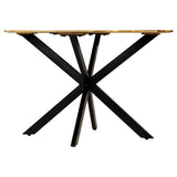 Vidaxl eettafel 120x77 cm massief ruw mangohout en staal