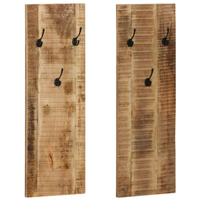 Wieszaki ścienne Vidaxx 2 szt. 36x110x3 cm z litego drewna mango