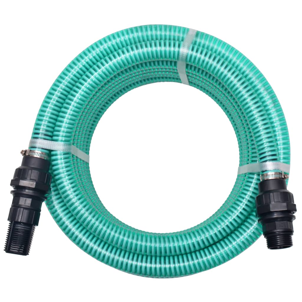 Wąż ssący vidaxl z sprzężeniami 7 m 22 mm zielony