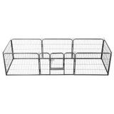 Vidaxl Dog Run z 8 paneli 80x60 cm stalowy czarny