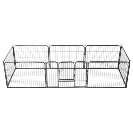 Vidaxl Dog Run z 8 paneli 80x60 cm stalowy czarny