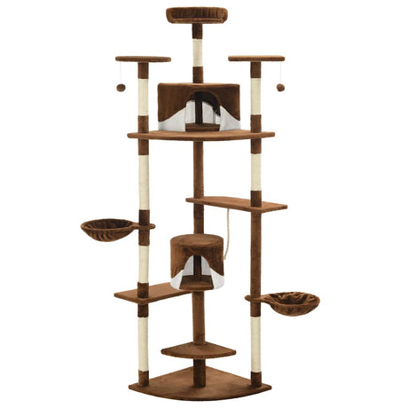 Vidaxl Cat Scrating Post z Sisal Scrating słupki 203 cm brązowe i białe