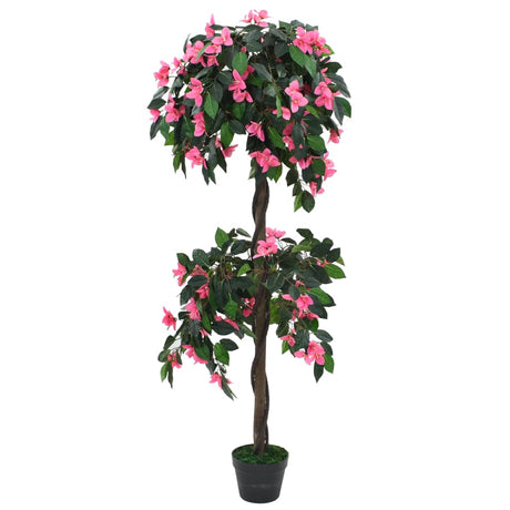 Sztuczna roślina Vidaxl z garnkiem Rododendron 155 cm zielonym i różowym