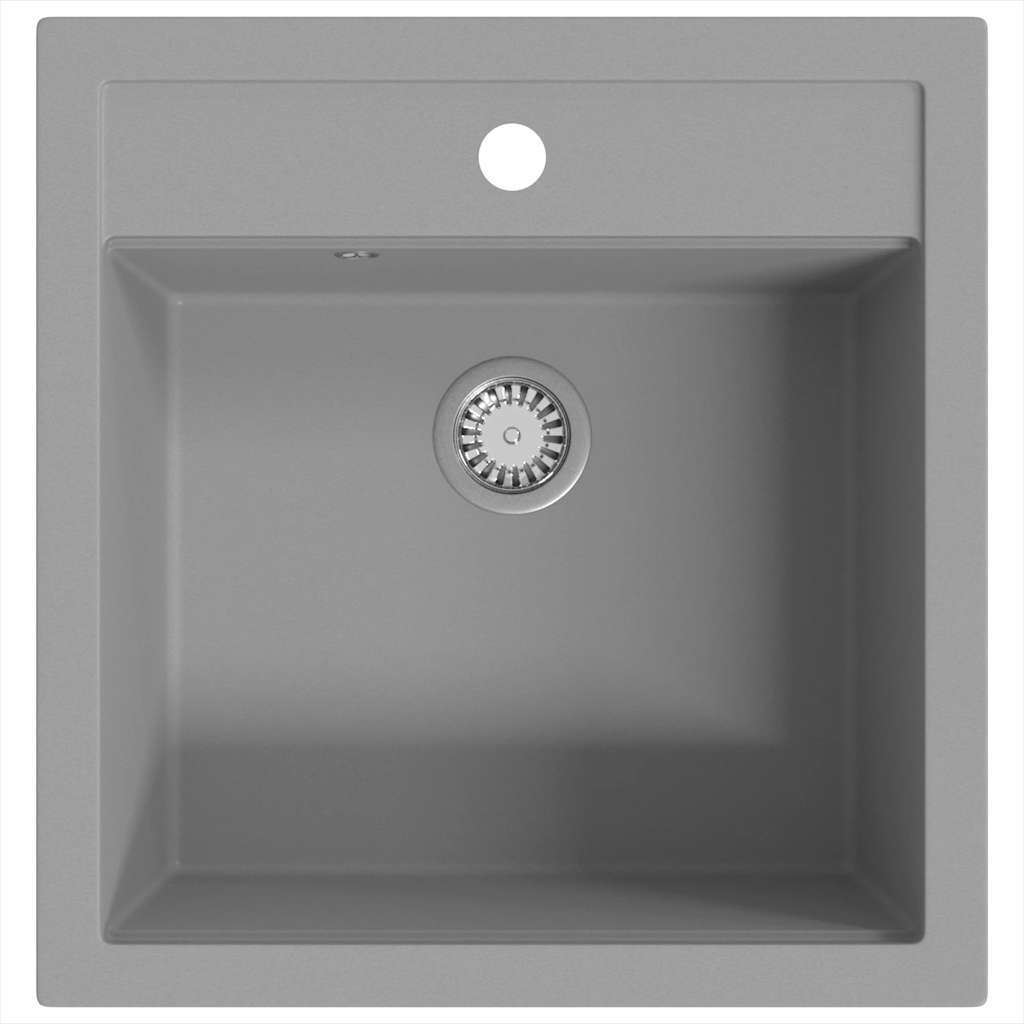 Vidaxl Sink Single Bowl z granitowej szarości