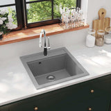 Vidaxl Sink Single Bowl z granitowej szarości