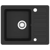 Vidaxl Sink Single Bowl z granitu czarnego