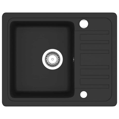 Vidaxl Sink Single Bowl z granitu czarnego