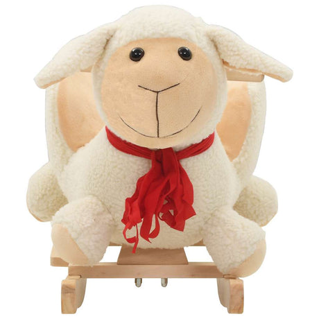 Vidaxl Hobbelier Schaap z oparciem 60x32x50 cm pluszowy biały
