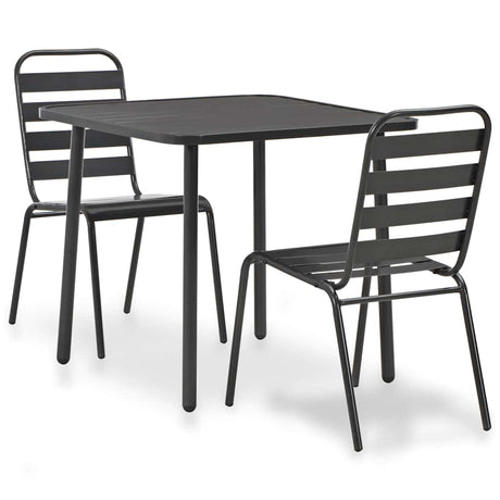 Vidaxl 3-delige bistroset staal donkergrijs