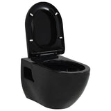 Vidaxl Wall Toalet Ceramic Black