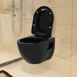 Vidaxl Wall Toalet Ceramic Black