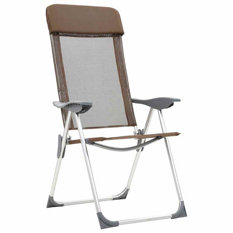 VIDAXL Camping Fotele 4 szt. Składane aluminiowe brąz