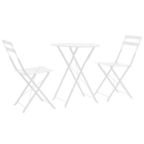 Vidaxl 3-delige bistroset staal wit