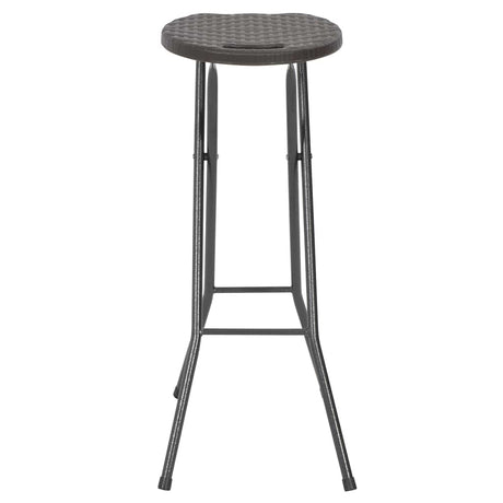 Vidaxl barkrukken inklapbaar 2 st rattan look hdpe en staal bruin