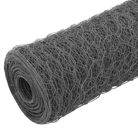 Vidaxl Chicken Wire 25x0,75 m Stal z powłoką PCV szarością