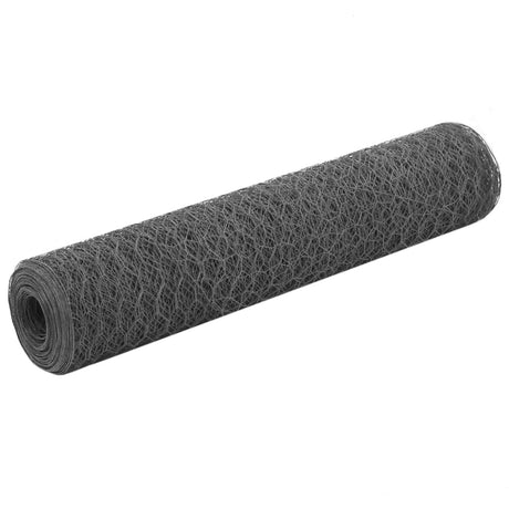 Vidaxl Chicken Wire 25x0,75 m Stal z powłoką PCV szarością