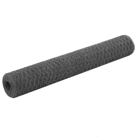 Drut do kurczaka VidaXL 25x1 m, stalowy z powłoką PCV, szary