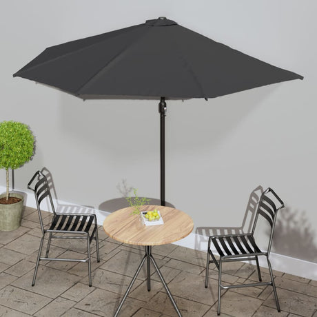 Vidaxl balkon parasol z aluminium bieguny 300x155 cm antracyt