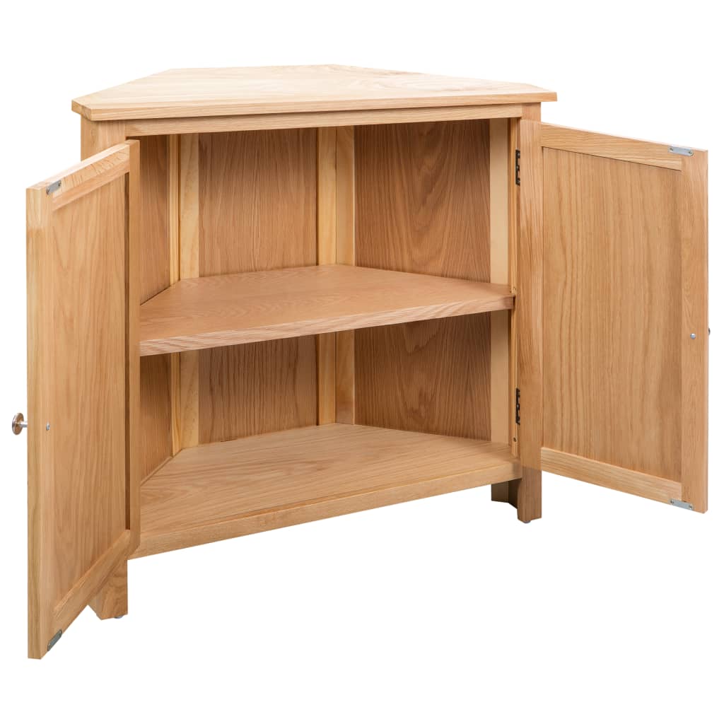 Vidaxl hoekkast 80x33,5x78 cm massief eikenhout