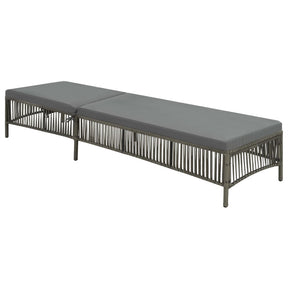 Vidaxl ligbed met kussen poly rattan grijs