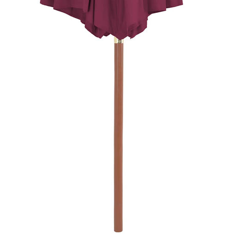 Vidaxl Parasol z drewnianym słupem 300 cm Bordeaux Red