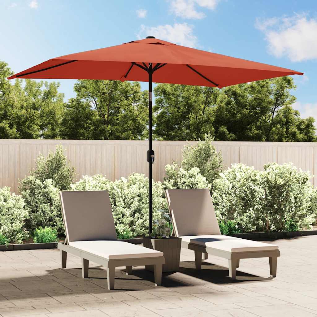 Parasol Vidaxx z metalowym słupkiem, terakota 300x200 cm