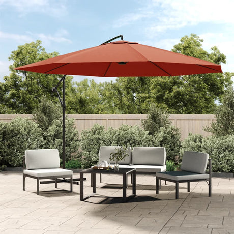 Pływający parasol Vidaxl z aluminiowym słupkiem 350 cm w kolorze terakoty