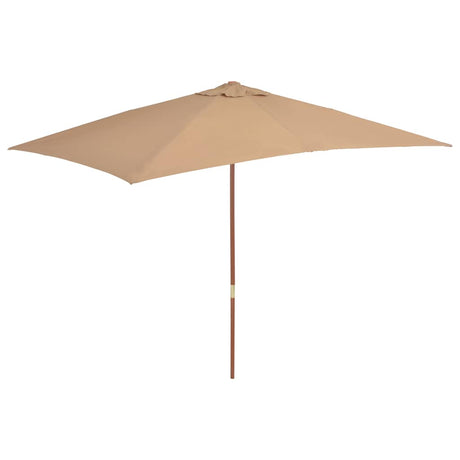 Vidaxl parasol z drewnianym słupem 200x300 cm taupe