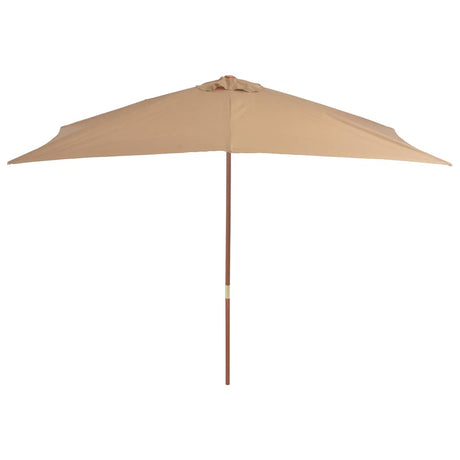 Vidaxl parasol z drewnianym słupem 200x300 cm taupe