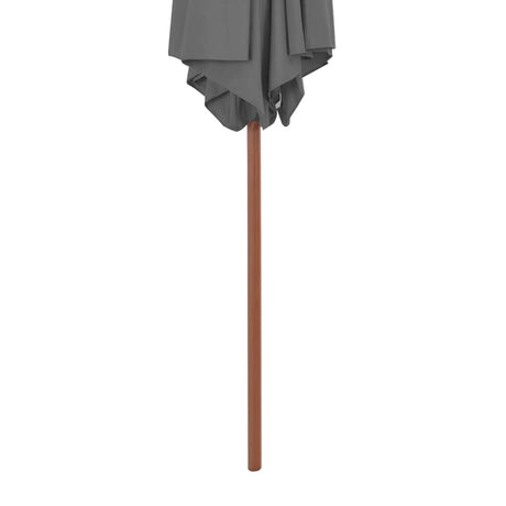Vidaxl Parasol z drewnianym słupem 270 cm antracytem