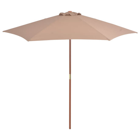 Vidaxl parasol z drewnianym słupem 270 cm taupe
