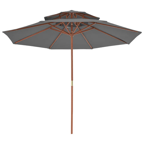 Vidaxl Parasol Double Decker z drewnianym słupem 270 cm antracytem