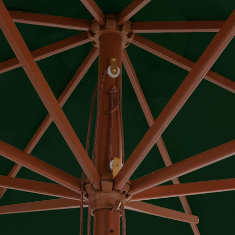 Parasol Vidaxl z drewnianym słupkiem 350 cm zielony