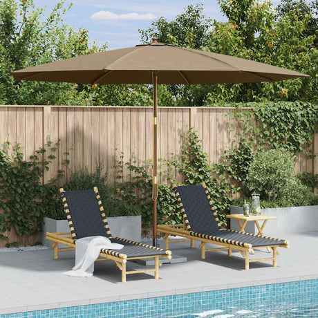 Vidaxl Parasol z drewnianym słupem 350 cm taupe