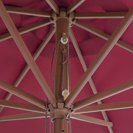 Vidaxl Parasol z drewnianym słupem 350 cm Bordeaux Red