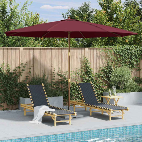 Vidaxl Parasol z drewnianym słupem 350 cm Bordeaux Red