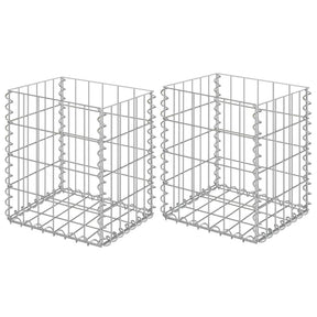 Vidaxl schanskorven 2 st 30x30x40 cm gegalvaniseerd staal