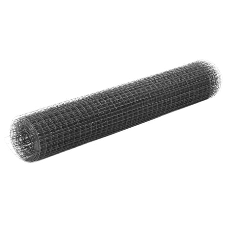 Drut do kurczaka VidaXL 25x1 m, stalowy z powłoką PCV, szary