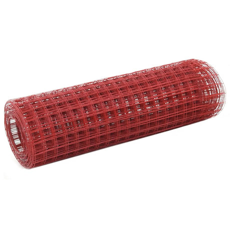 Drut do kurczaka Vidaxx 25x0,5 m stalowy z powłoką PVC w kolorze czerwonym