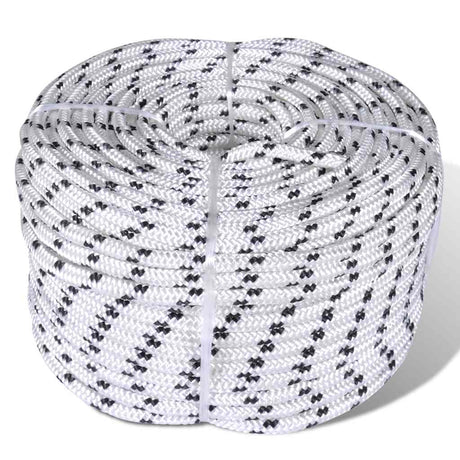 Vidaxl Boat Rope pleciony 6 mm 500 m poliestrowy biały